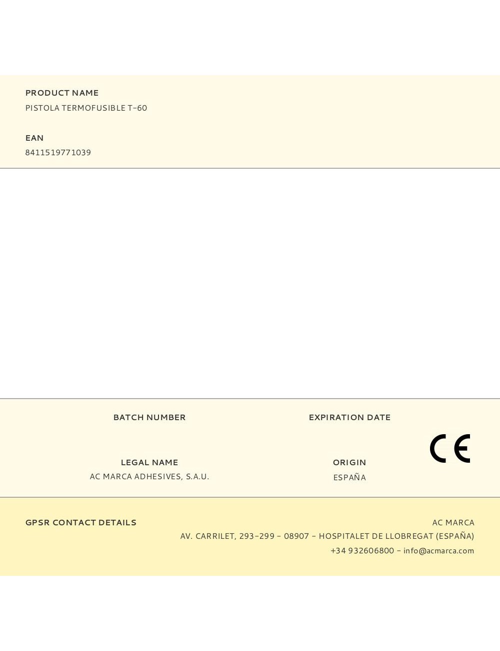 Pistola termofusible t-60, para barras de ø11 mm