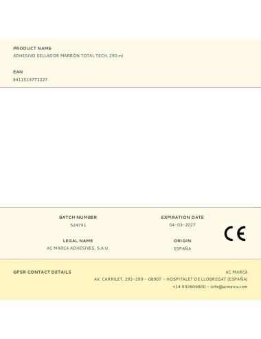 Adhesivo sellador total tech marrón 290 ml