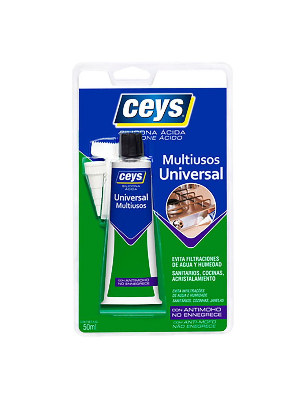 Silicona ácida universal transparente 50 ml