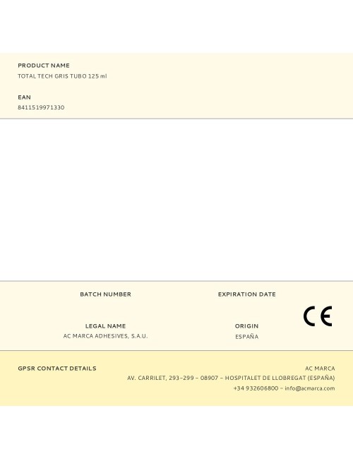 Adhesivo sellador total tech gris tubo 125 ml