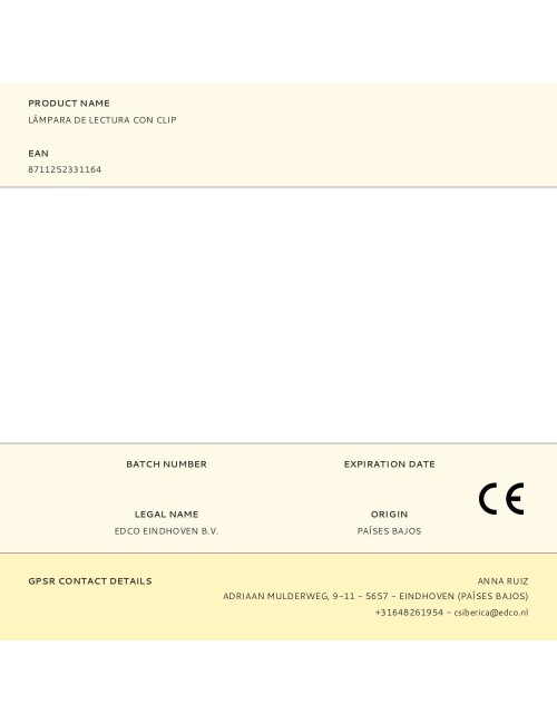 Lámpara de lectura con clip