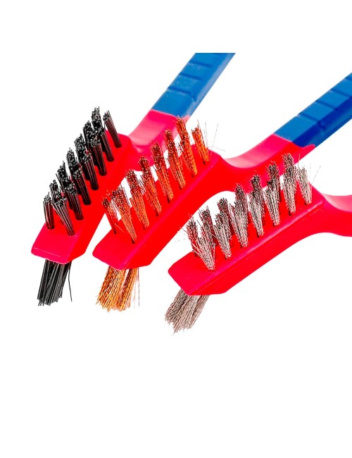 Cepillos de alambre soldador, juego 3 piezas