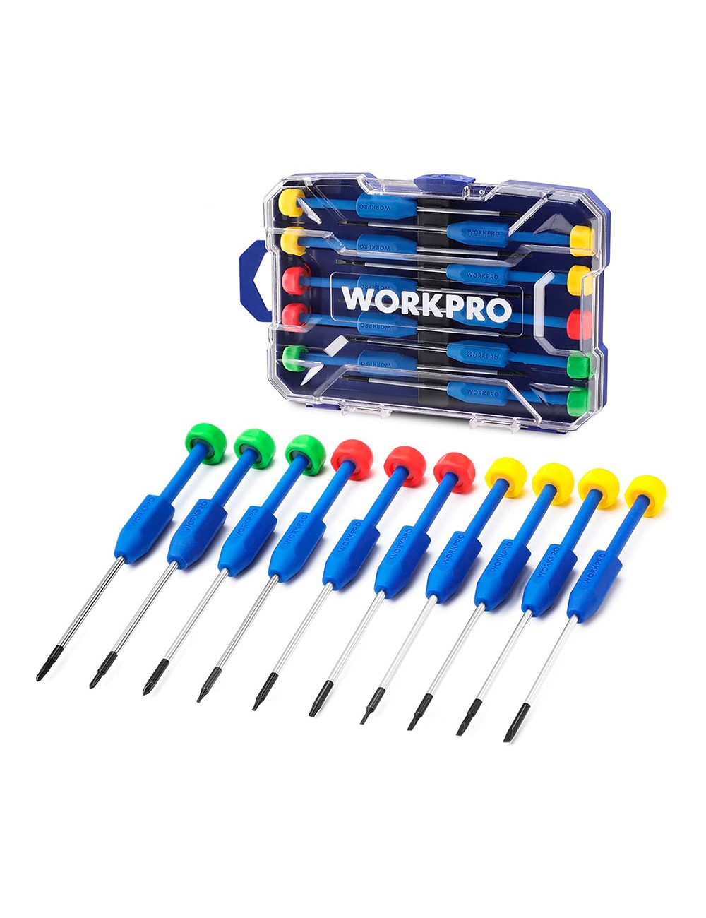 Destornilladores cr-v de precisión, juego 10 piezas