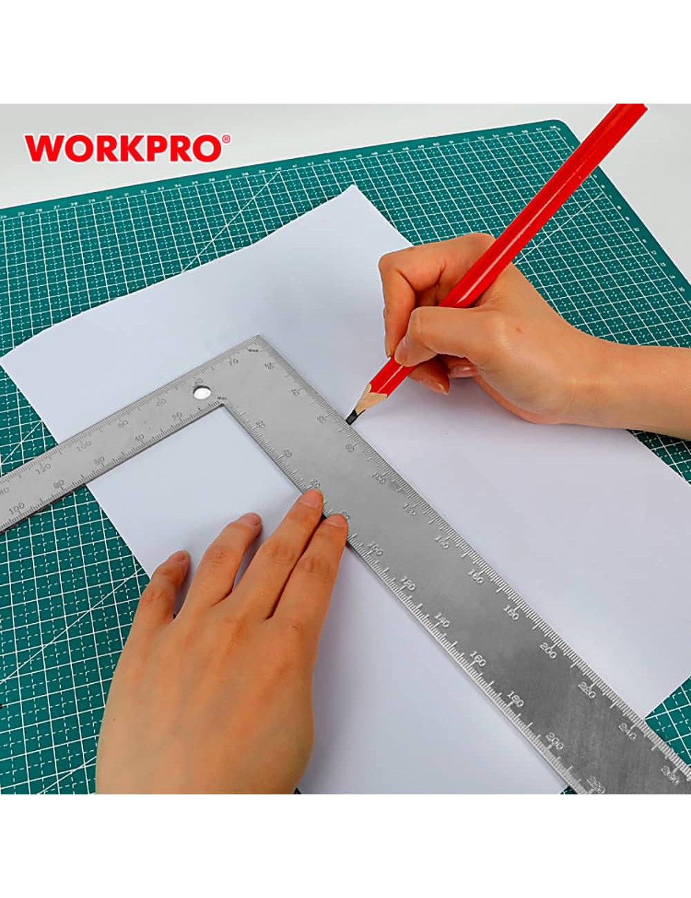 Escuadra carpintero, métrico-sae, 200 x 300 mm