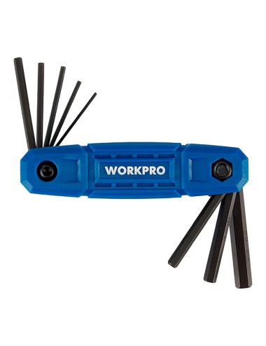 Llaves allen cr-v plegables mango reforzado, juego 8 piezas, (métrico)