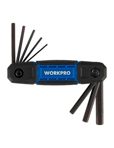 Llaves allen cr-v plegables, juego 8 piezas, (métrico)