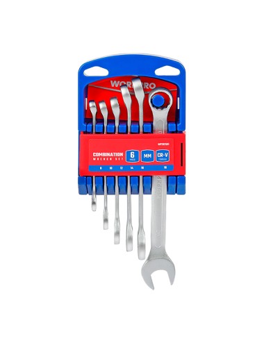 Llaves combinadas cr-v, 8 - 18 mm, juego 6 piezas