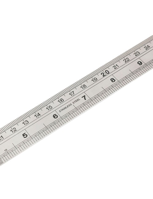 Regla de acero inoxidable, métrico-sae, 600 mm