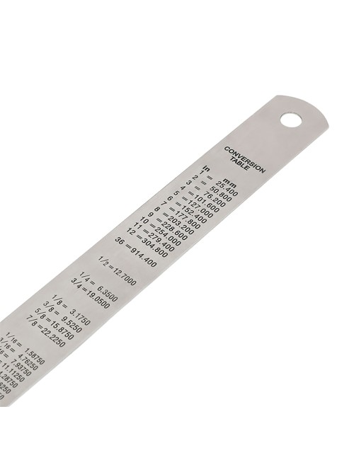 Regla de acero inoxidable, métrico-sae, 600 mm