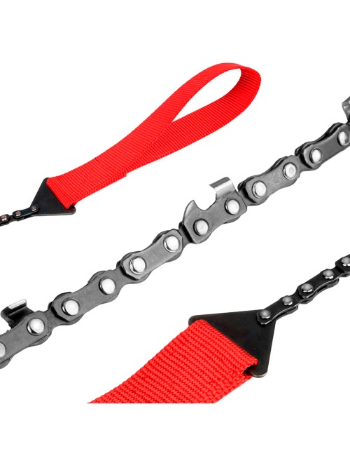 Sierra de cadena supervivencia con funda, 65 mn, 102 cm