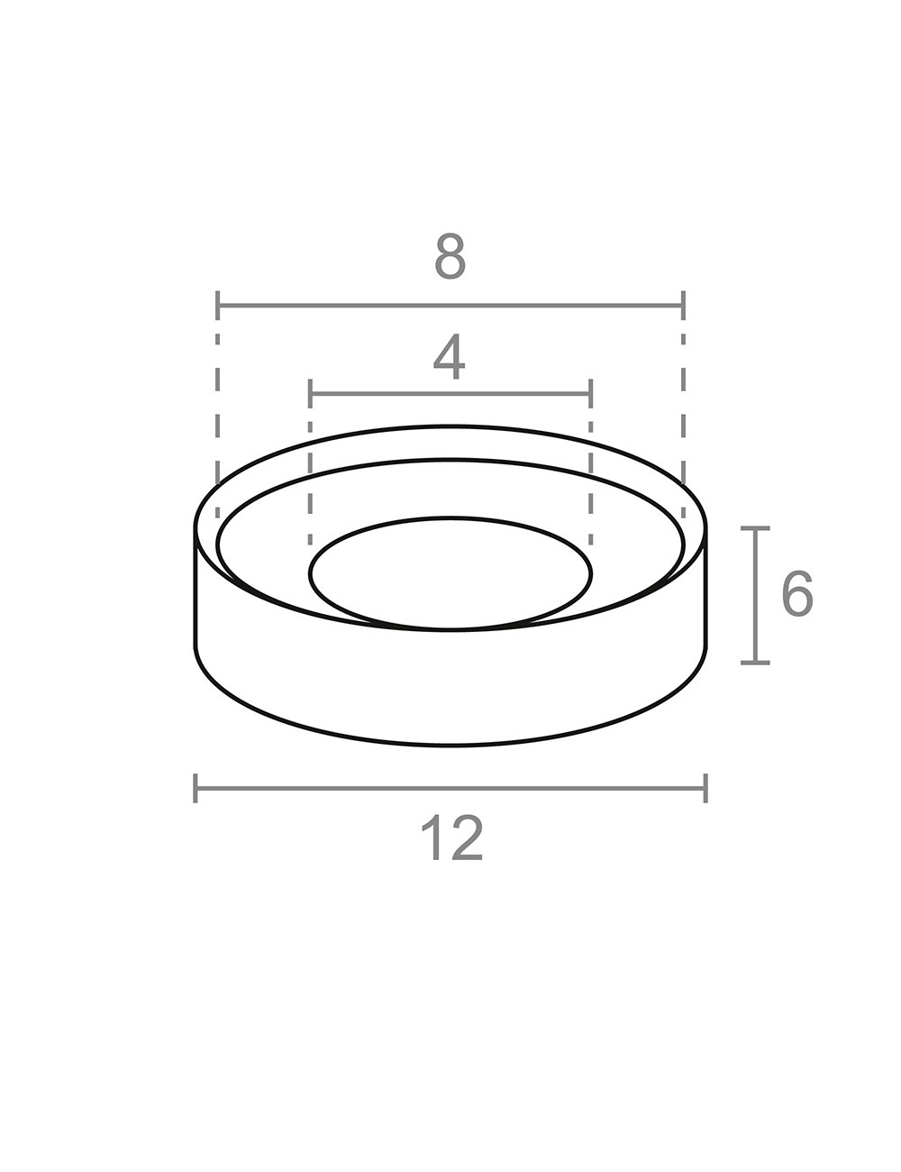 Imán neodimio aro avellanado im31 níquel 12 x 6 (ø8-4) mm