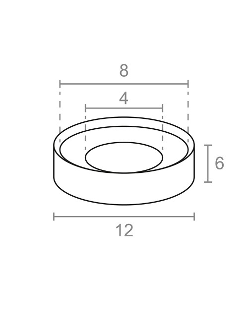 Imán neodimio aro avellanado im31 níquel 12 x 6 (ø8-4) mm