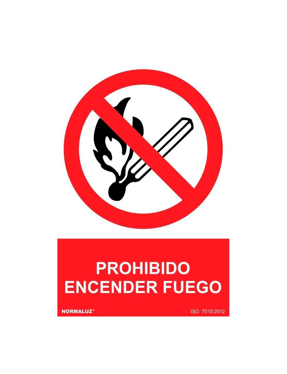 Señal prohibido encender fuego, pvc, 30 x 40 cm