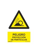 Señal peligro proyección de partículas, pvc, 21 x 30 cm