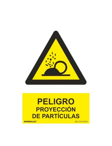 Señal peligro proyección de partículas, pvc, 21 x 30 cm