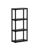Estantería línea tempo con 4 estantes de polipropileno negro, 60 x 30 x 133 cm