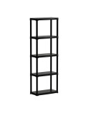 Estantería línea tempo con 5 estantes de polipropileno negro, 60 x 30 x 176 cm