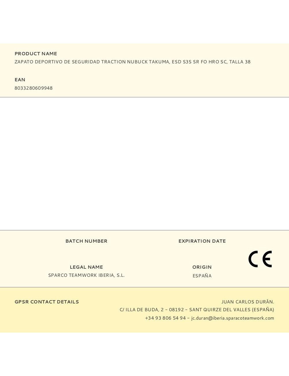 Zapato deportivo de seguridad traction nubuck takuma, esd s3s sr fo hro sc, talla 38