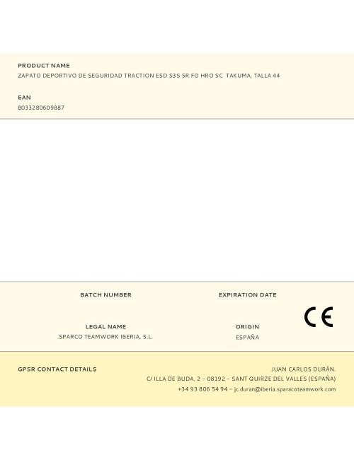 Zapato deportivo de seguridad traction nubuck takuma, esd s3s sr fo hro sc, talla 44