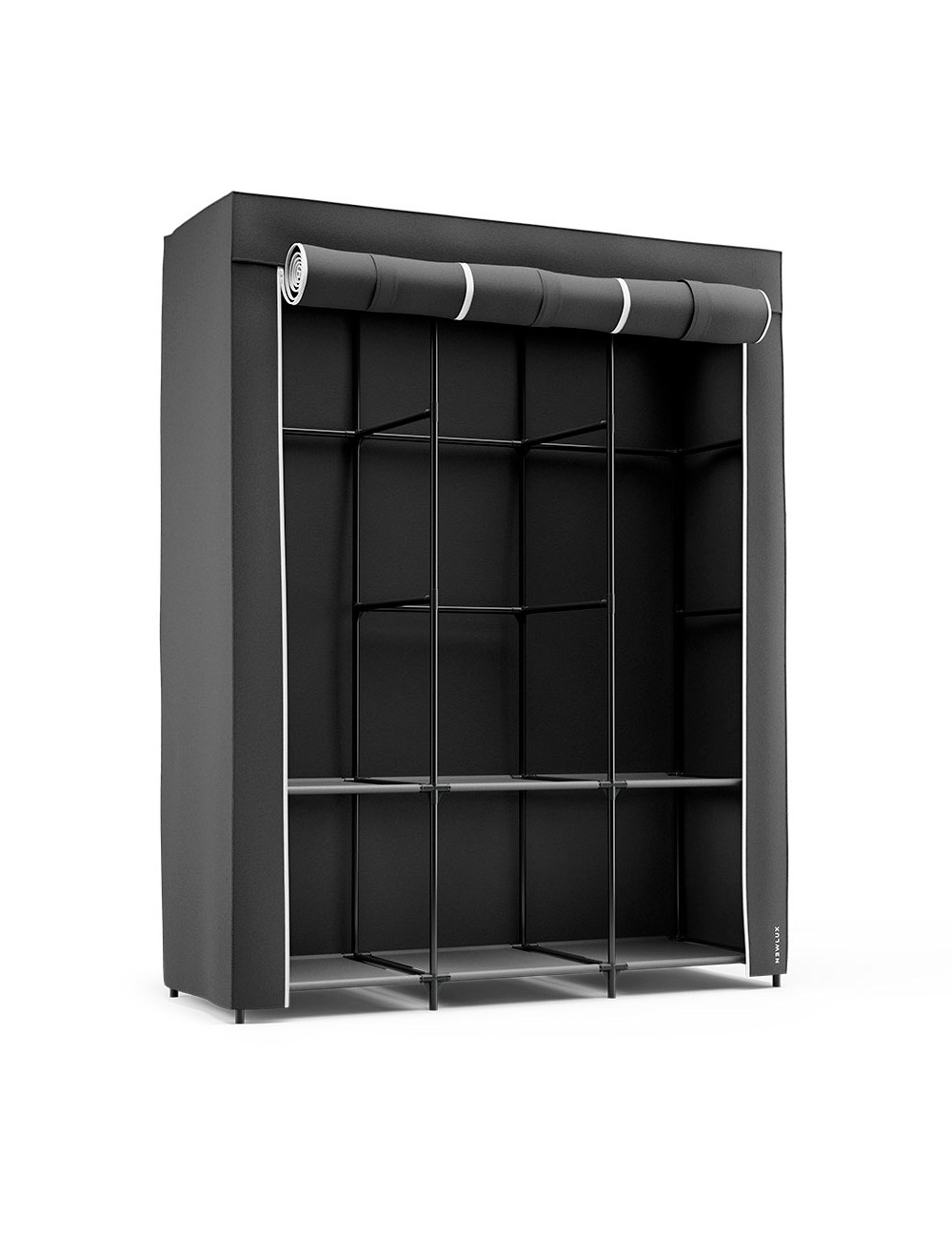 Armario de tela canvas v130 negro 130 x 45 x 167 cm