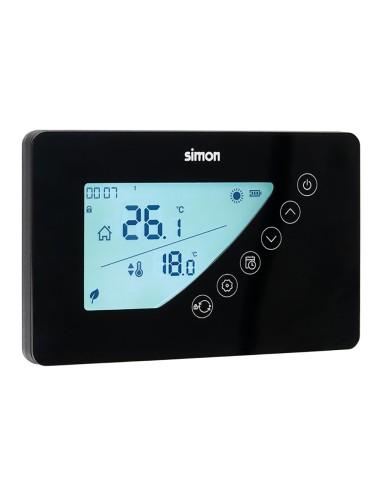 Termostato digital con programación semanal, negro