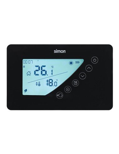 Termostato digital con programación semanal, negro