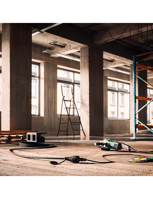 Prolongador profesional 10 m, ip44, h07rn-f 3 g 2,5 mm, 1 toma con tapa, 16 a 250 v~, negro