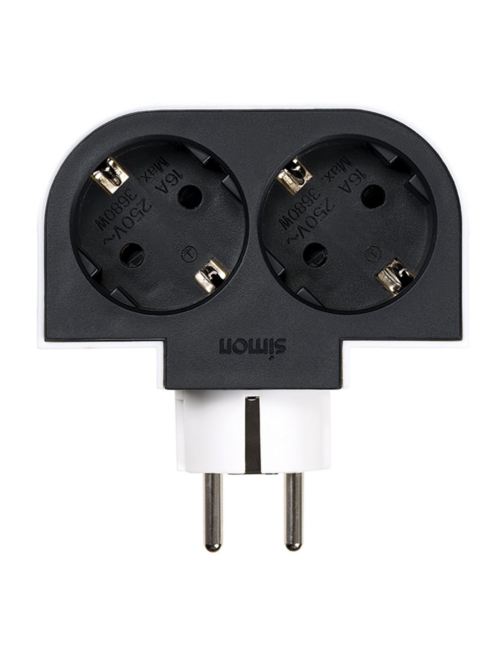 Adaptador giratorio schuko 2 tomas 16a 250 v~