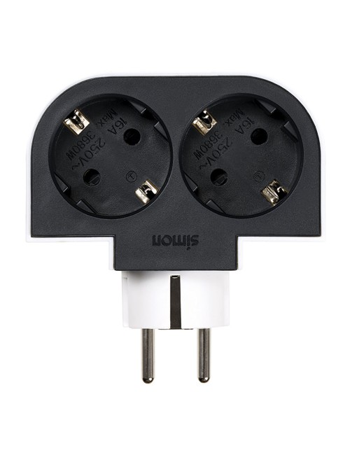 Adaptador giratorio schuko 2 tomas 16a 250 v~