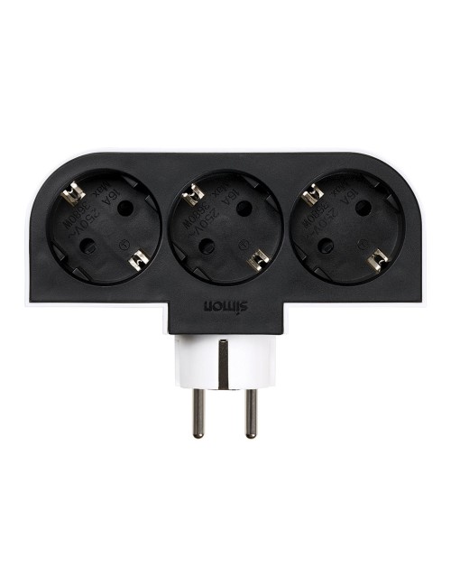 Adaptador giratorio schuko 3 tomas 16a 250 v~