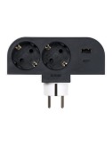 Adaptador giratorio schuko 2 tomas + usb a+c 30 w 16 a 250 v~