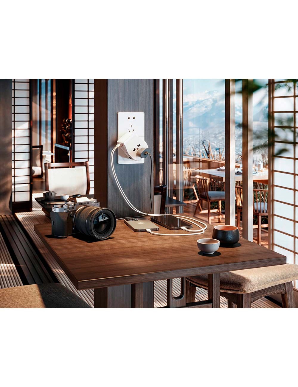 Adaptador viaje universal 3 usb (1a+2c) 20 w