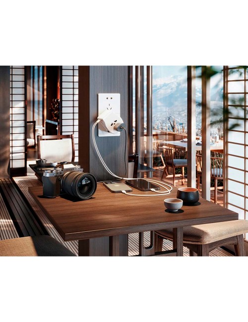 Adaptador viaje universal 3 usb (1a+2c) 20 w