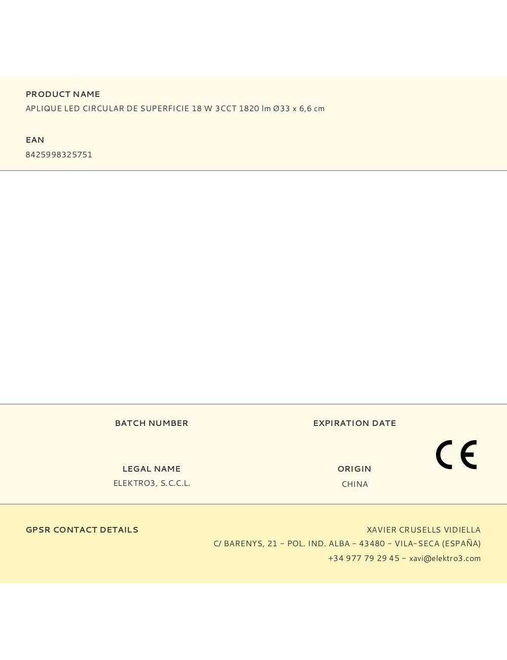 Aplique led circular de superficie 18 w 3cct 1820 lm ø33 x 6,6 cm