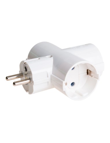 Adaptador triple 2p+t schuko 16 a 250 v~ blanco