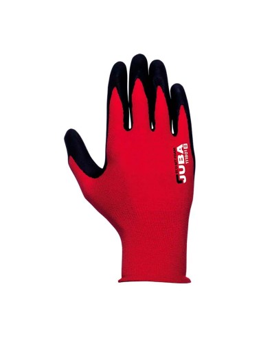 Guante nailon / licra con palma nitrilo microfoam, econit foam, rojo y negro, t-10 xl