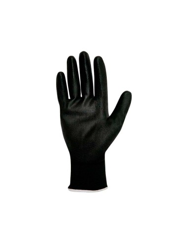 Guante poliéster con palma poliuretano, keep safe, negro, t-8 m