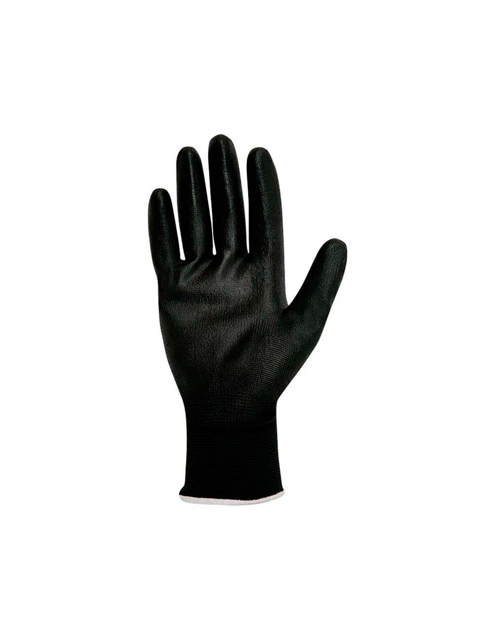 Guante poliéster con palma poliuretano, keep safe, negro, t-8 m
