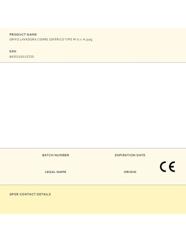 Grifo lavadora cierre esférico tipo m ø½ x ¾ pulg