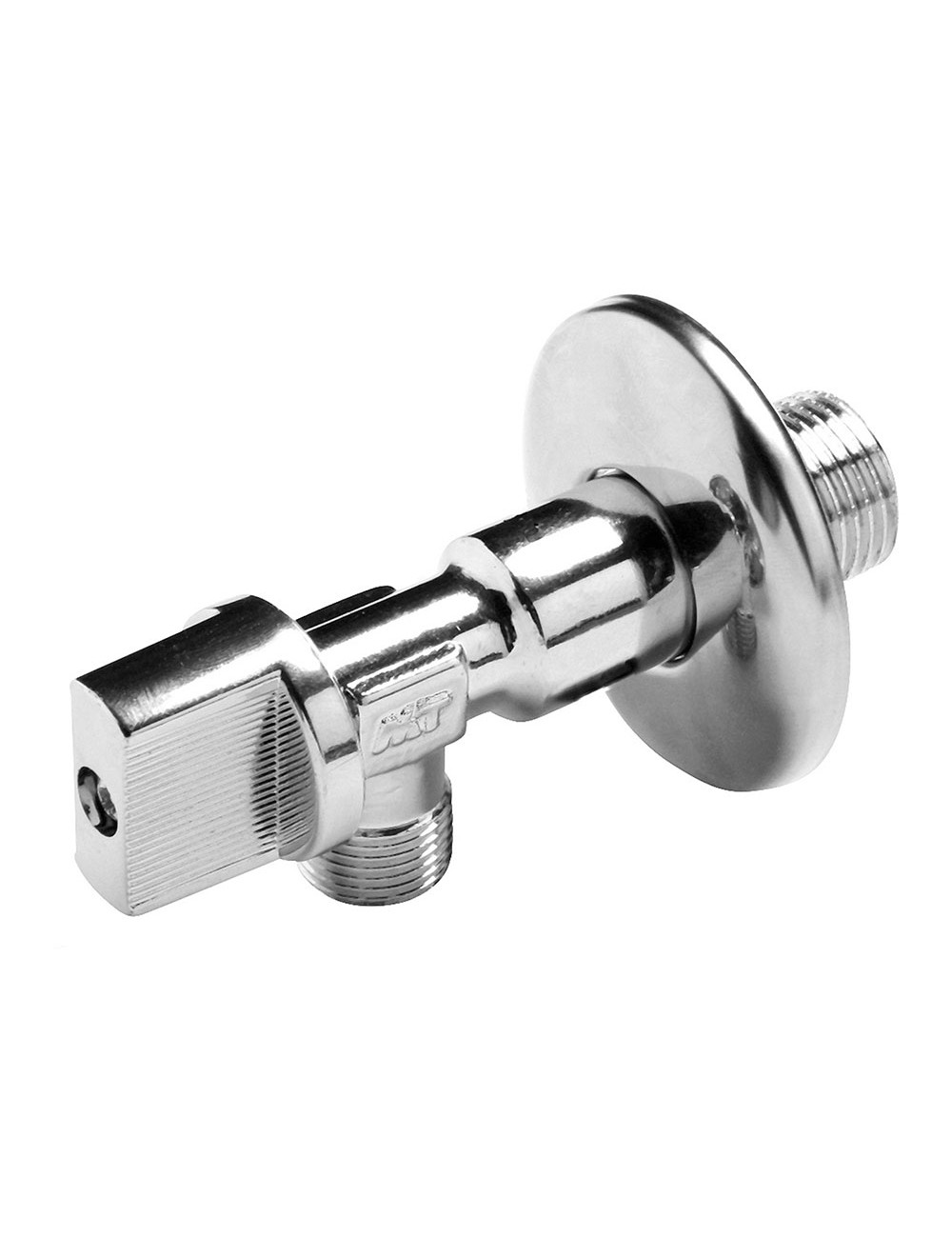 Válvula escuadra antical con mando metálico ø½ x 3/8 pulg