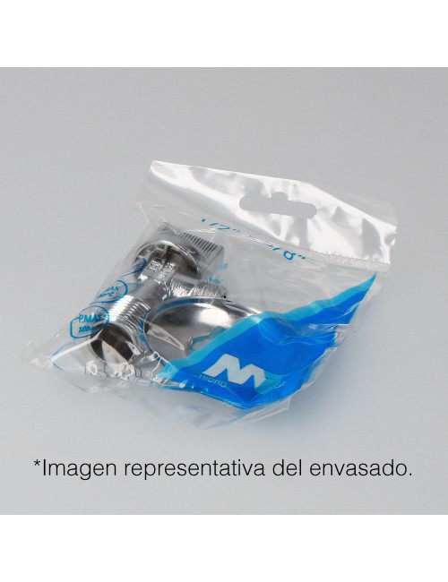 Válvula escuadra antical con mando metálico ø½ x 3/8 pulg