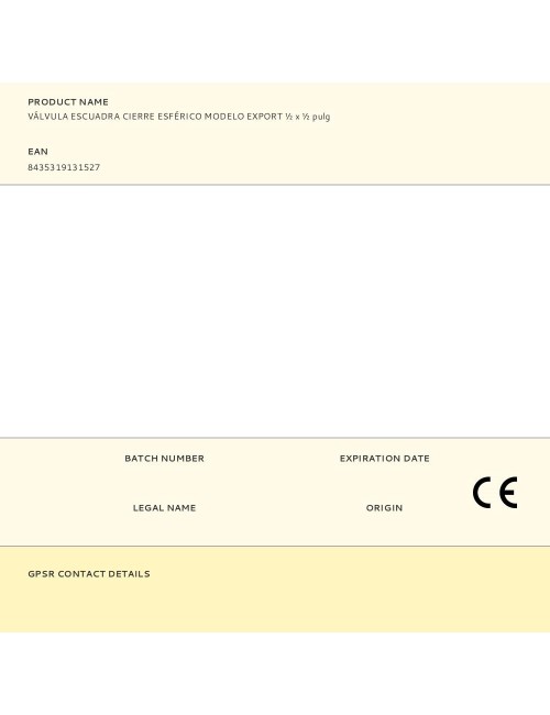 Válvula escuadra cierre esférico modelo export ø½ x ½ pulg