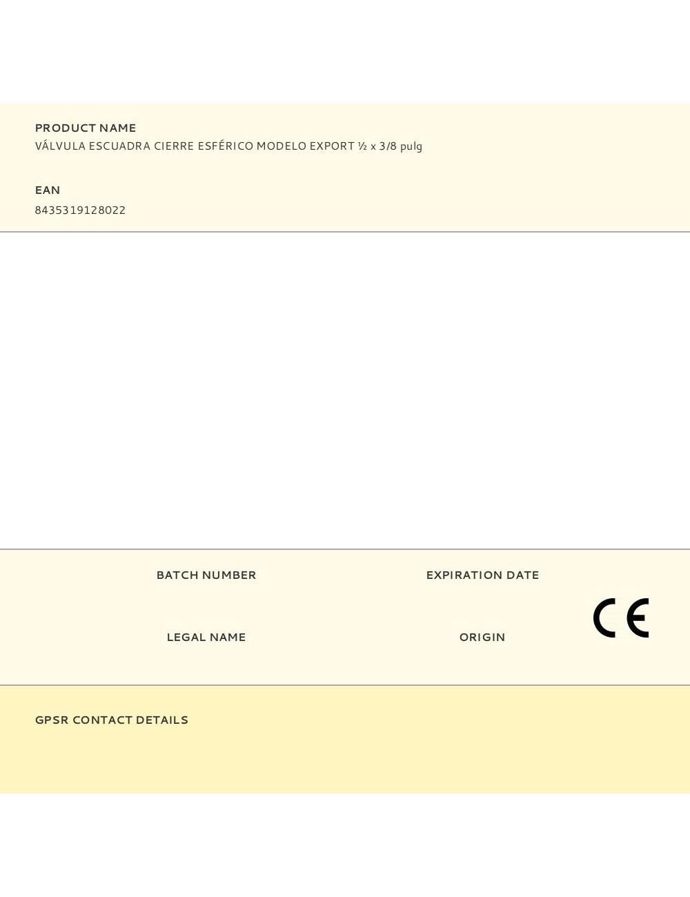 Válvula escuadra cierre esférico modelo export ø½ x 3/8 pulg