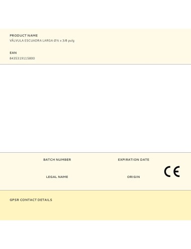 Válvula escuadra larga ø½ x 3/8 pulg