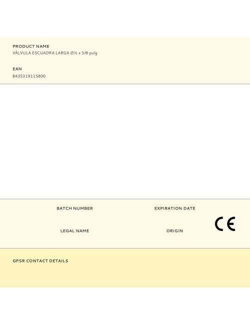 Válvula escuadra larga ø½ x 3/8 pulg
