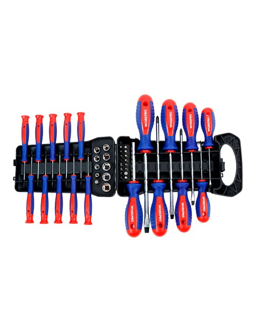 Destornilladores con soporte, juego de 45 piezas