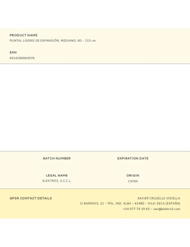 Juego 2 puntales ligeros de expansión, mediano, 60 - 115 cm