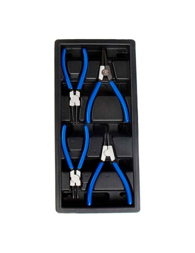 Alicates para arandelas de seguridad, juego 4 piezas