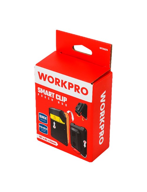 Clip y enganche para bolsa de herramientas, 107 x 82 x 55 mm