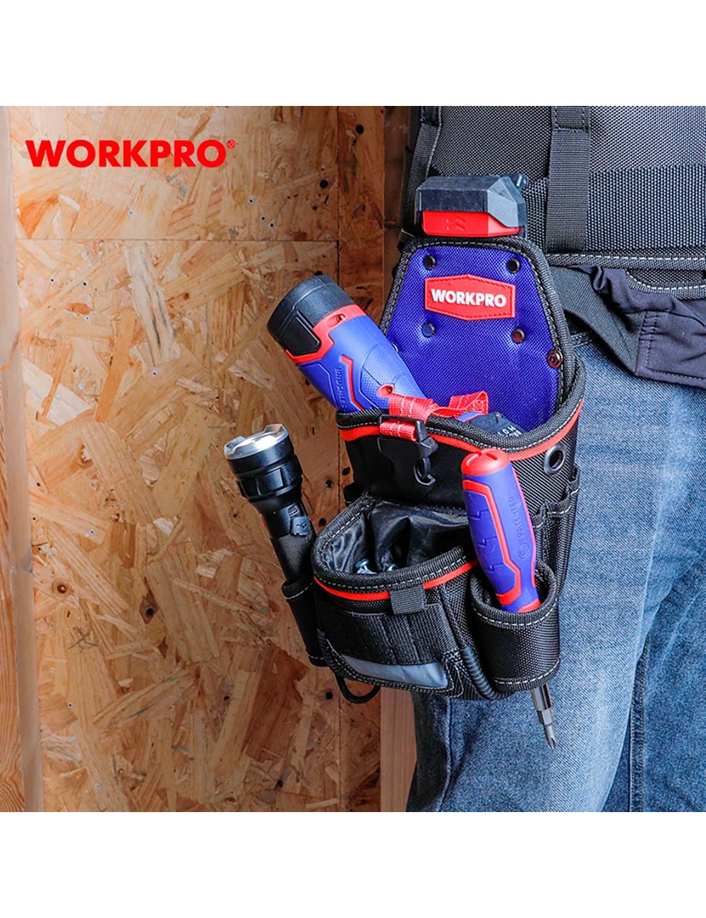 Funda cintura para taladro, cambio rápido, 200 x 165 x 295 mm